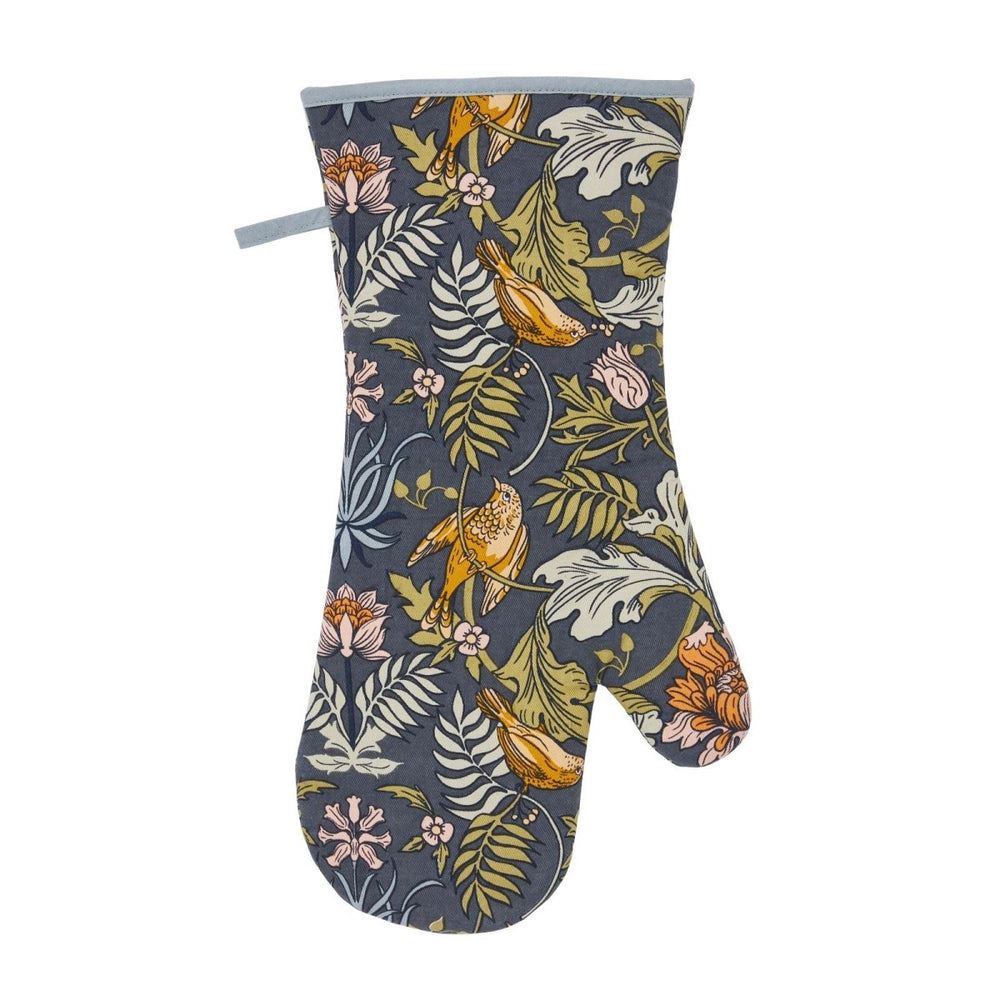 William Morris Flower and Finch Gauntlet Oven Glove - Ruby's Home Store