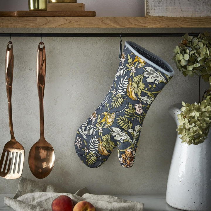 William Morris Flower and Finch Gauntlet Oven Glove - Ruby's Home Store