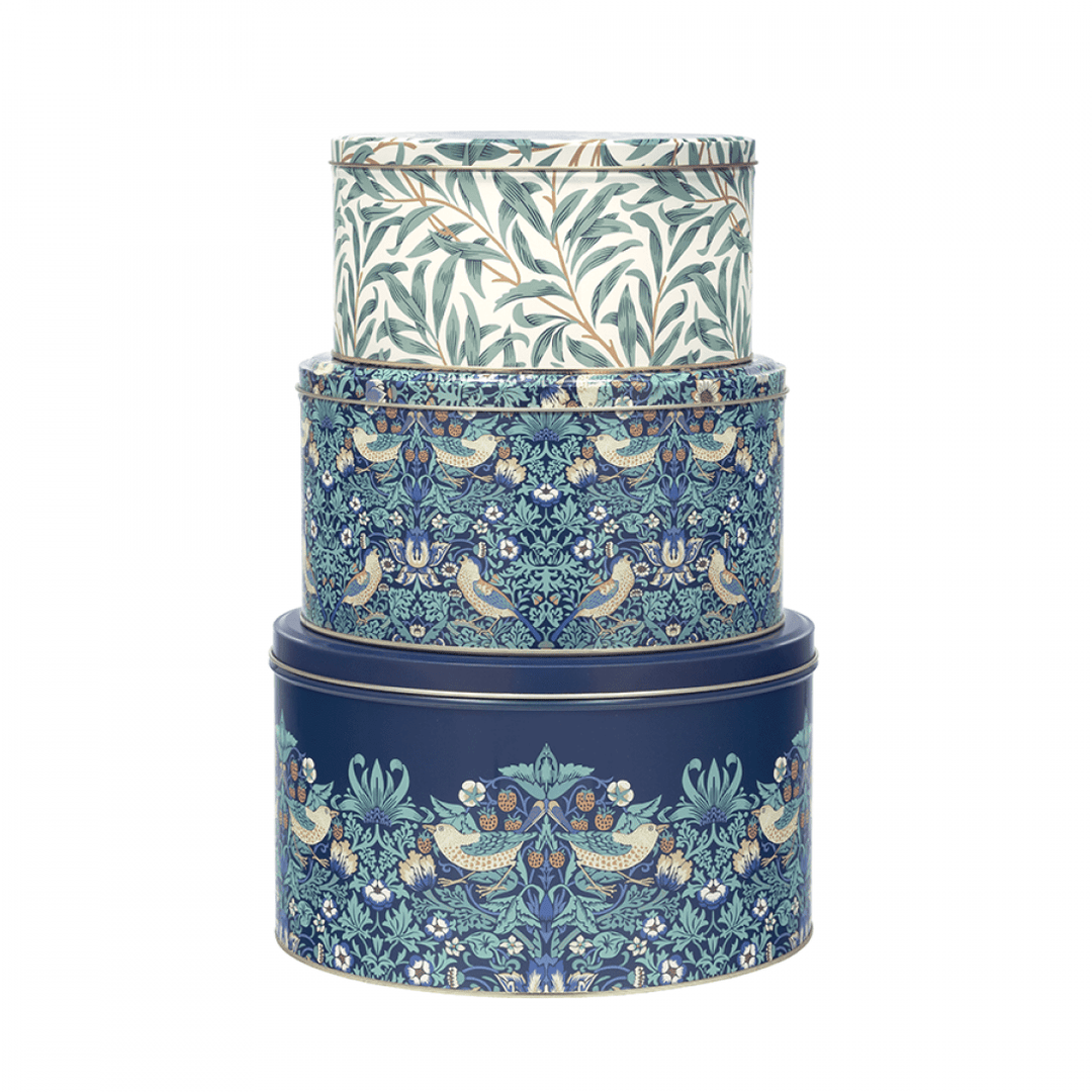 William Morris Strawberry Thief Round Cake Tins - Set of 3 - Ruby's Home Store