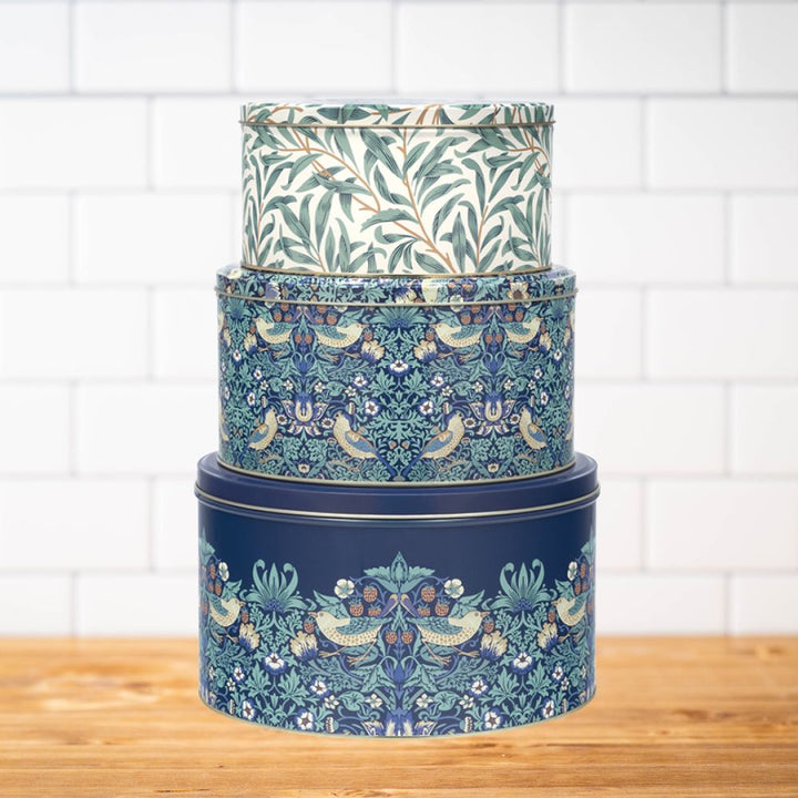 William Morris Strawberry Thief Round Cake Tins - Set of 3 - Ruby's Home Store