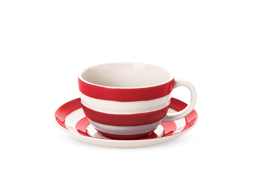 Cornishware Breakfast Cup & Saucer - Red