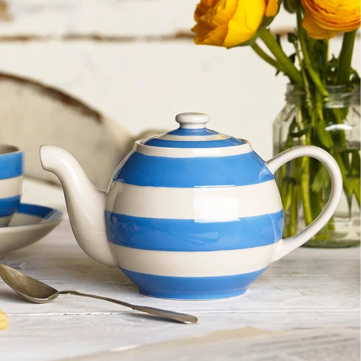 Cornishware Round Betty Tea Pot - Small Cornish Blue