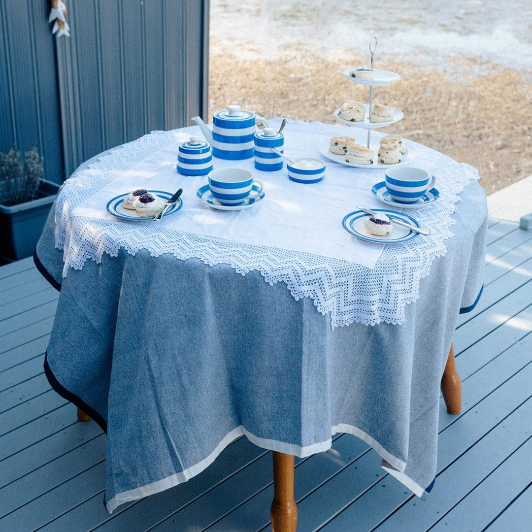 Chambray Tablecloth - Navy - Rubys Home Store 