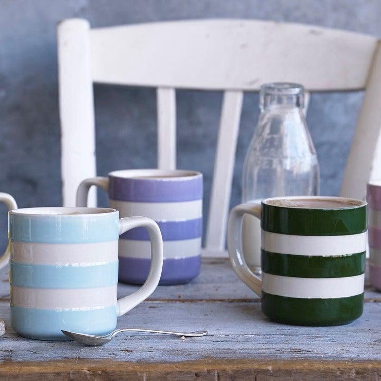 Cornishware Mug 10oz in violet, racing green and turkish blue - Rubys Home Store 