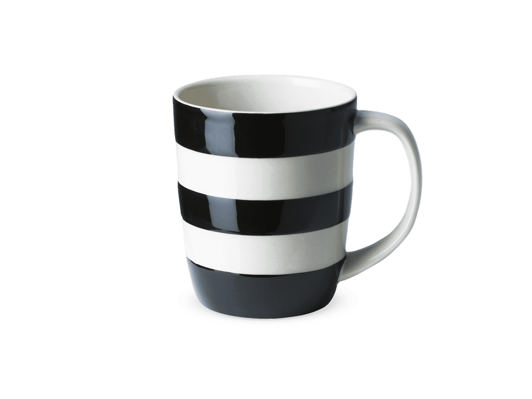 Cornishware Mug striped black 12oz - Rubys Home Store 