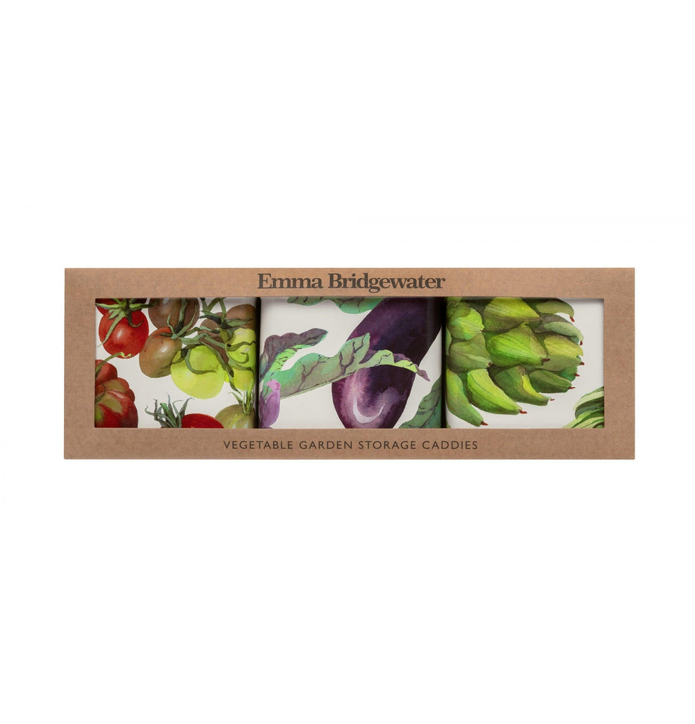 Emma Bridgewater Vegetable Square Tin Cannister Pack of 3 - Rubys Home Store 