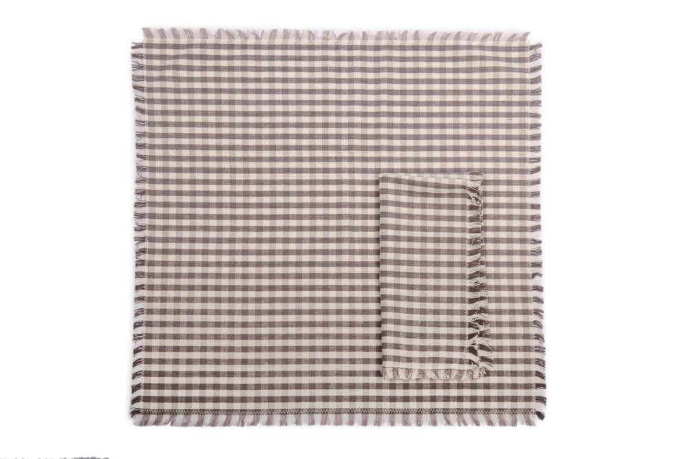 Gingham Napkin Set - Ash - Rubys Home Store 