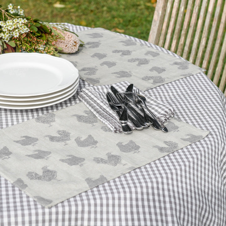 Gingham Tablecloth - Ash - Rubys Home Store 
