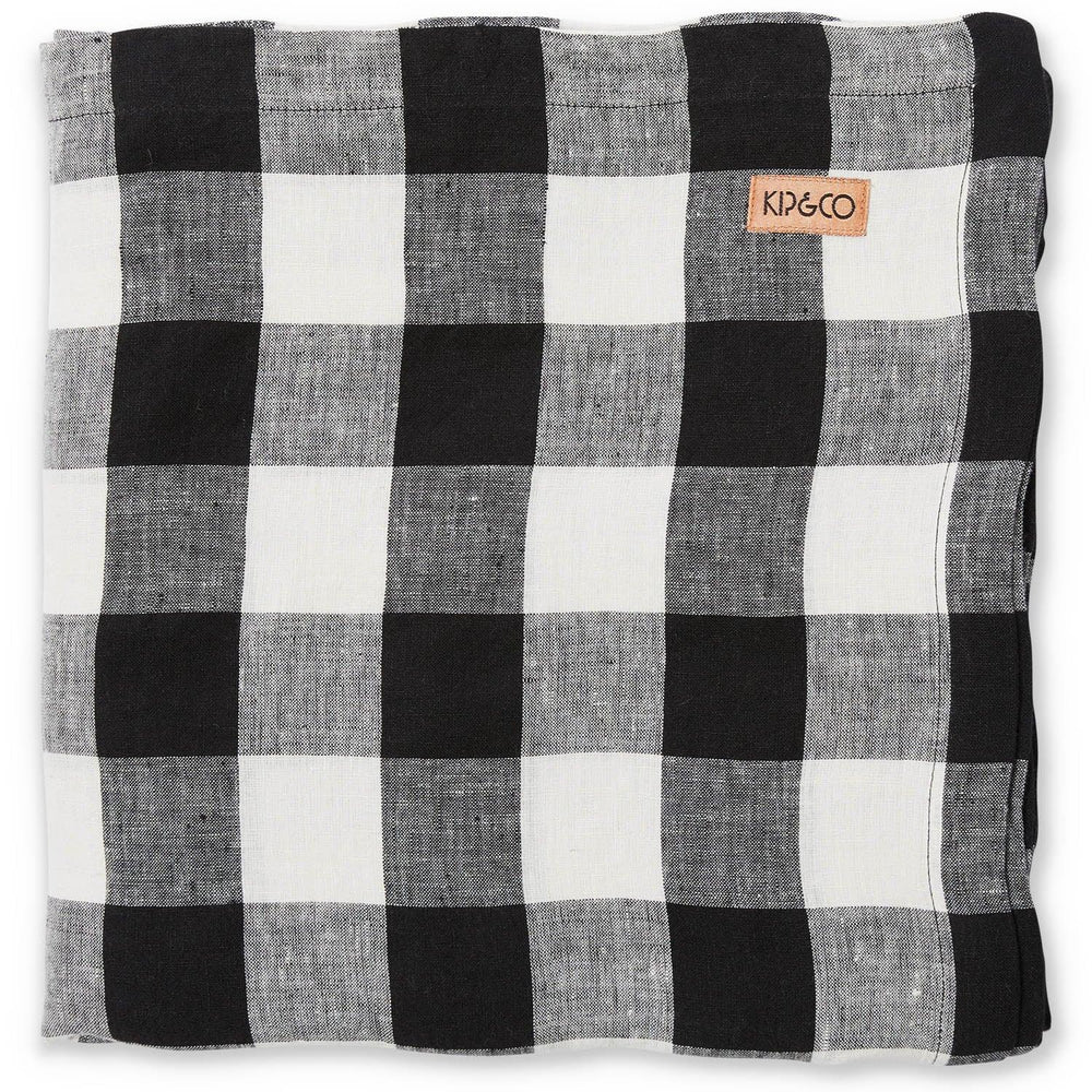 Kip & Co Black & White Gingham Linen Tablecloth - Rubys Home Store 
