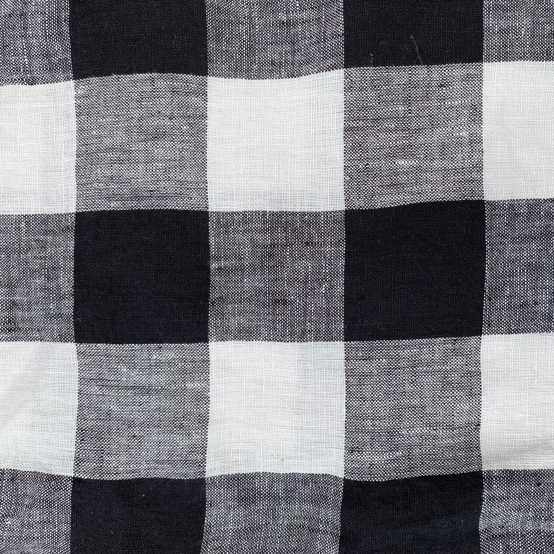 Kip & Co Black & White Gingham Linen Tablecloth - Rubys Home Store 