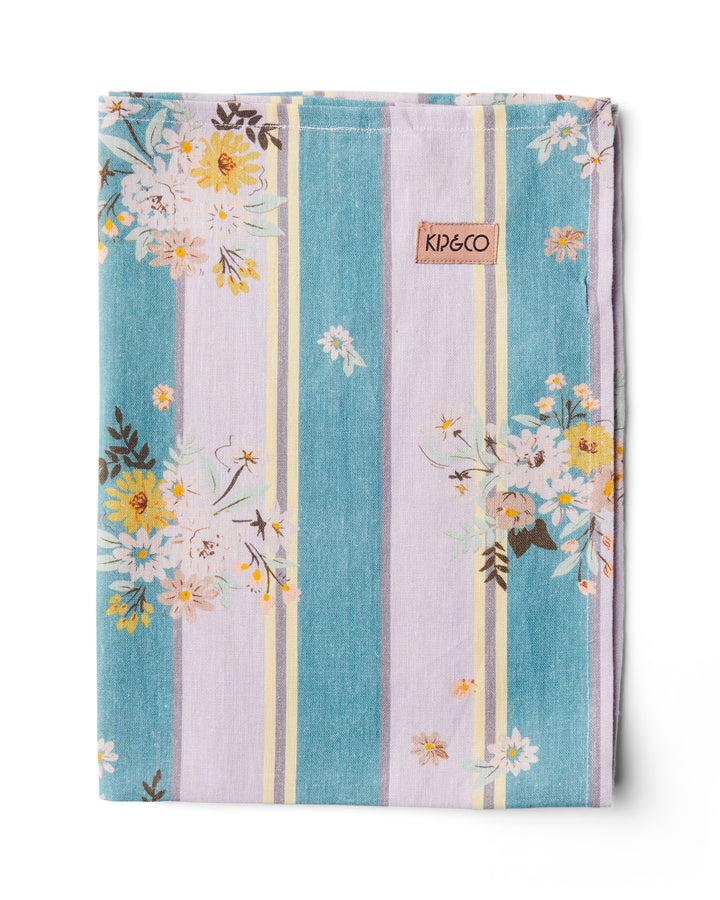 Floral Stripe Linen Tea Towel - Kip & Co