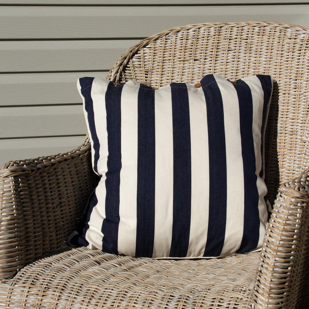 Navy Stripe Euro Cushion - Rubys Home Store 