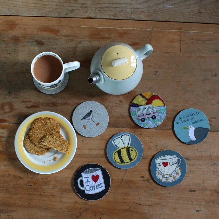 Poppy Treffry  - I Love Tea - set of 4 Coasters - Rubys Home Store 