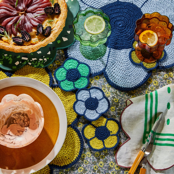 Bettina Crochet Coasters - Pea - Sage x Clare
