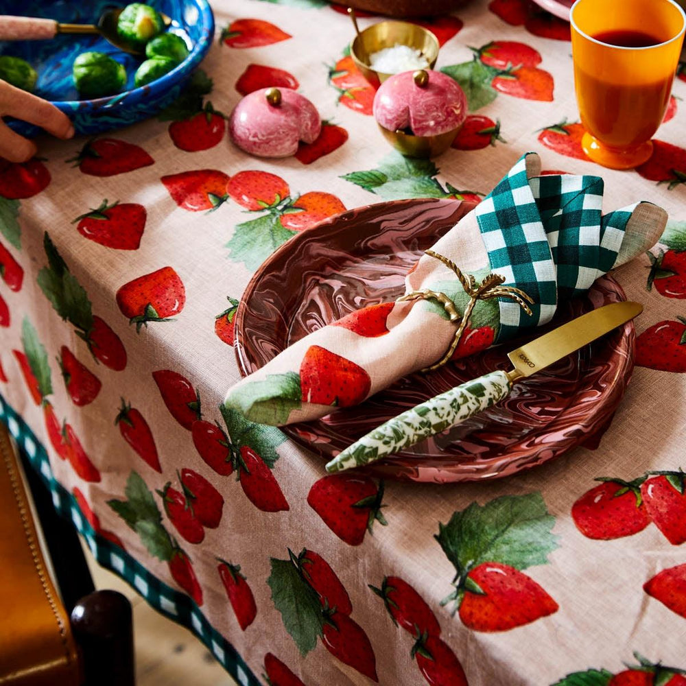 Strawberry Delight Linen Napkin Set - 6 piece - Kip & Co - Rubys Home Store 