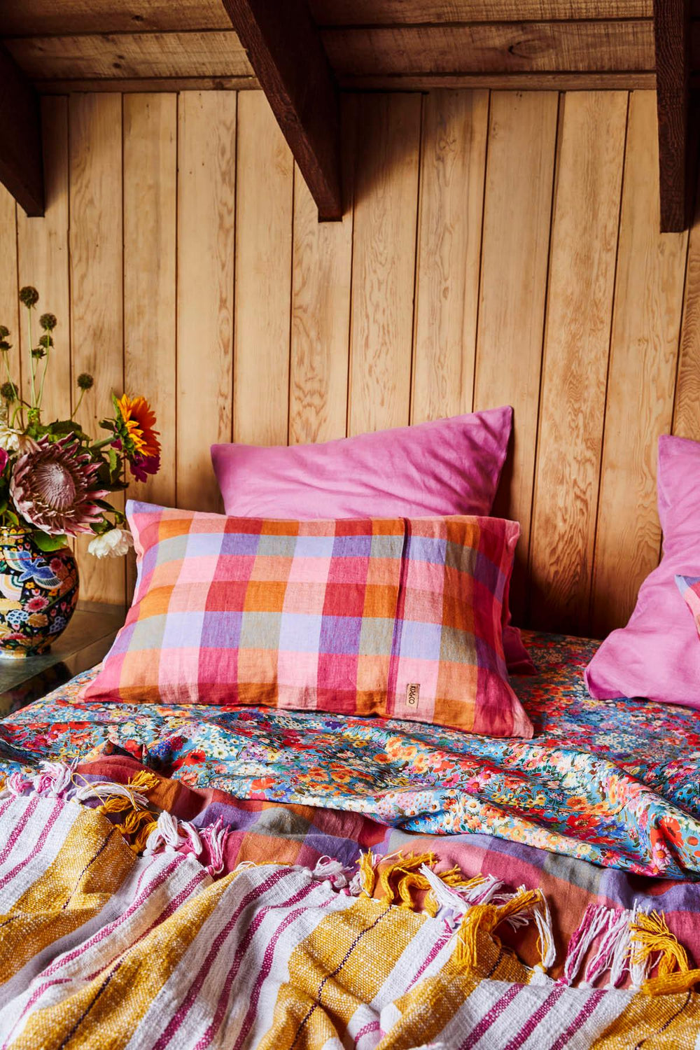 Tutti Frutti Linen Pillowcases- 2 piece King set - Kip & Co - Rubys Home Store 