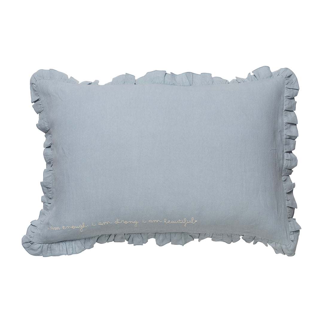 Wilton Embroidered Pillowcase Set - Cloud - Sage x Clare
